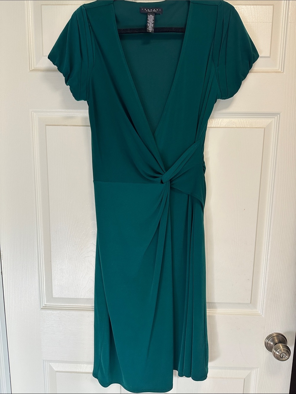 Laundry By Shelli Segal Emerald Green Knot-Front Midi Dress Size 10